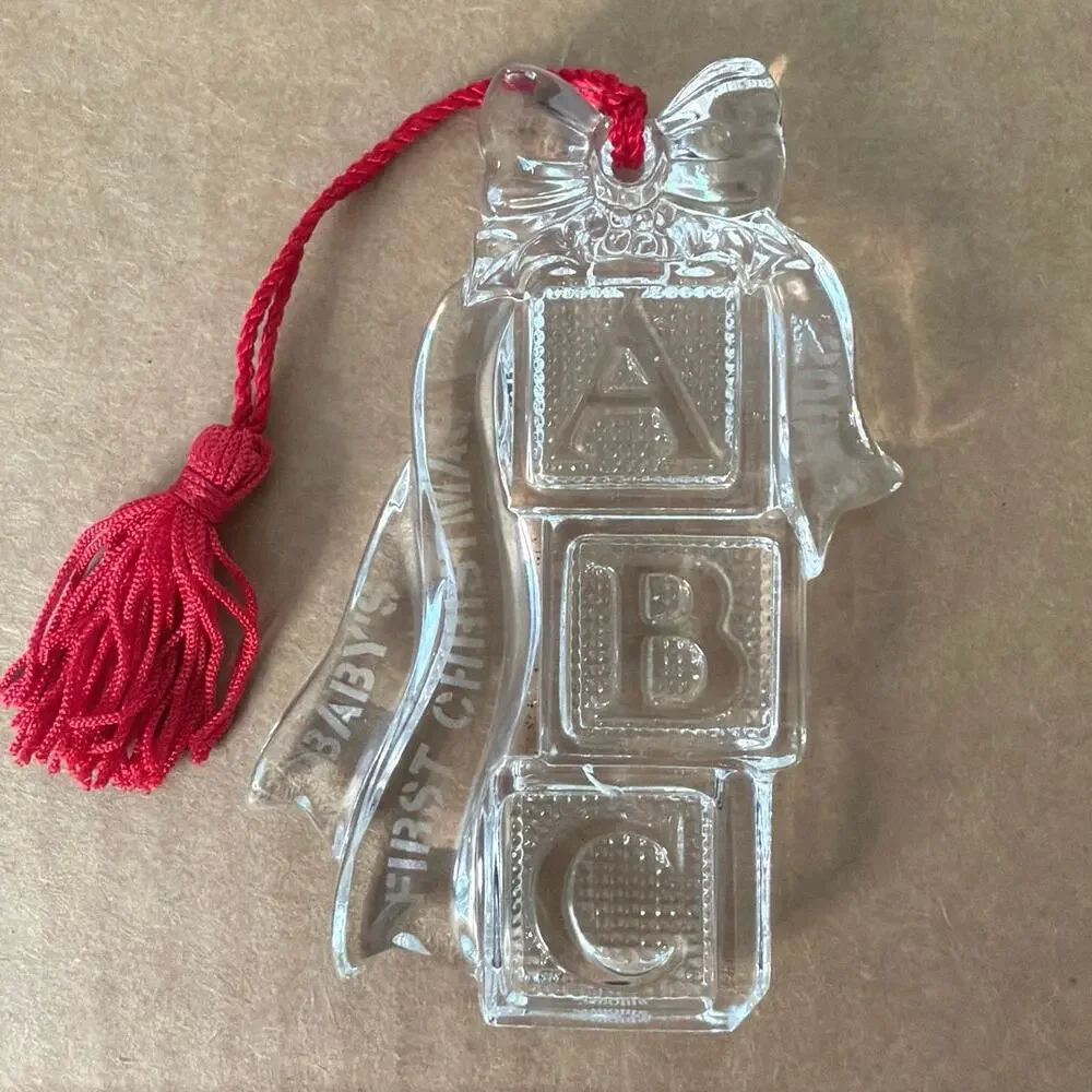 Waterford Marquis Baby’s first Christmas 2001 ABC Blocks Crystal Ornament
